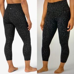 lululemon athletica Black Jacquard High-Rise Crop Leggings